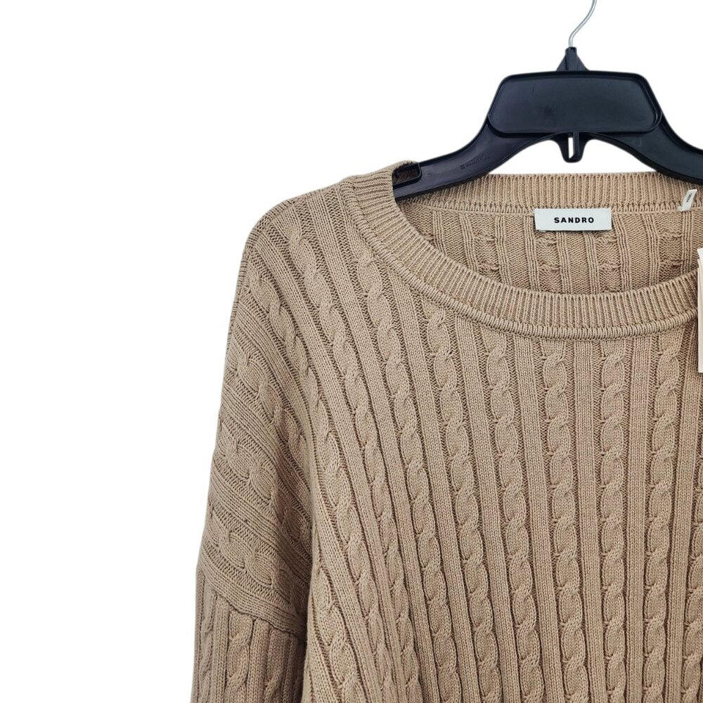 Sandro Women's Alixa Cotton and Wool Blend Cable-Knit Sweater - Picture 2 of 10